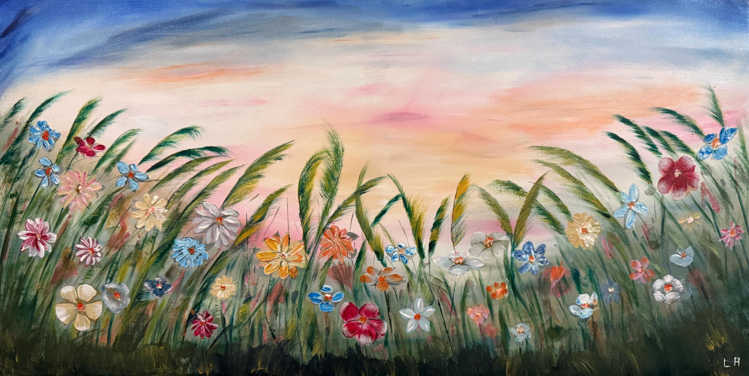 Blooming Horizon 2025 | Acrylic on Canvas | 80 x 40cm