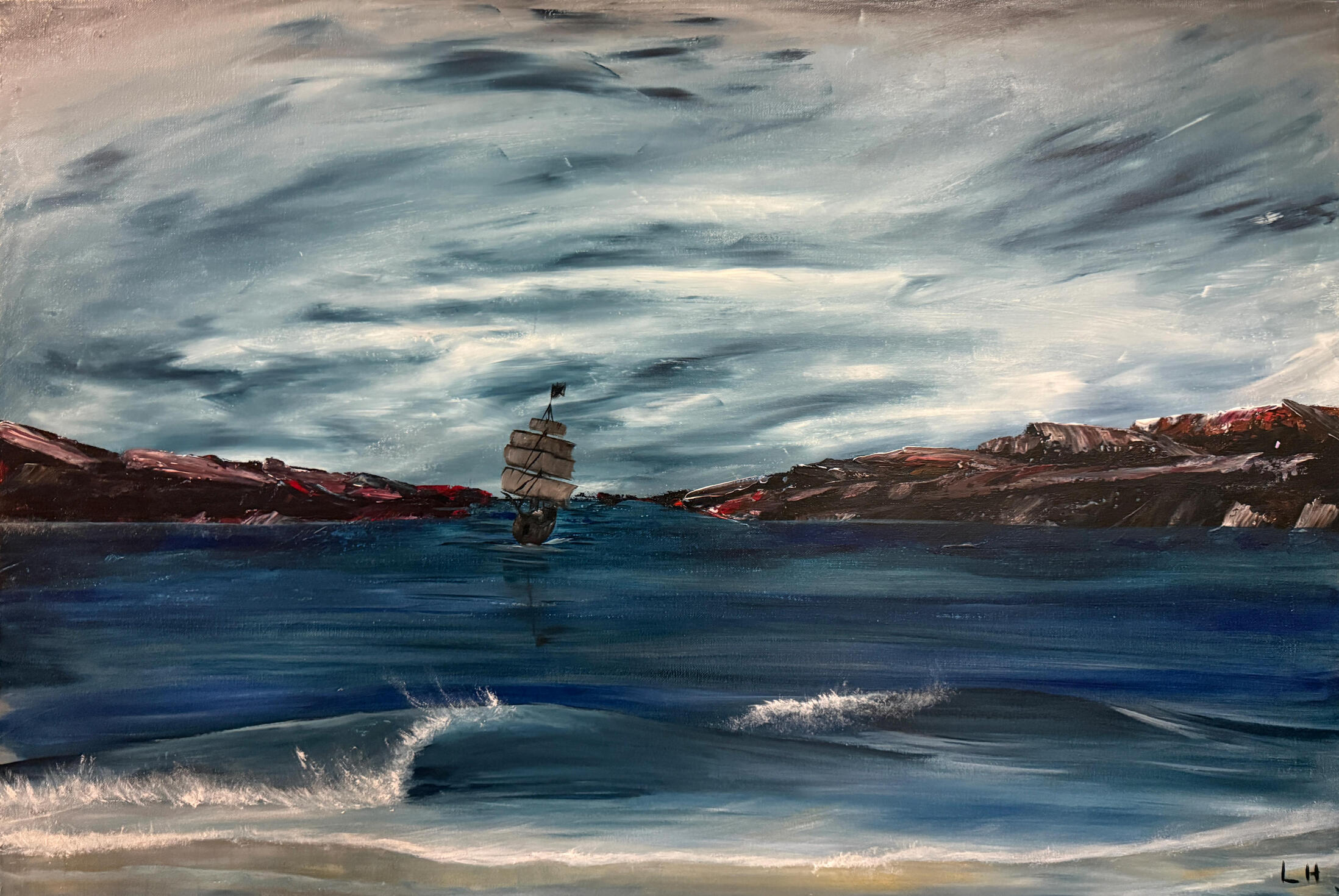 Love and Fear at Bodrum 2025 | Acrylic on Canvas | 60 x 91cm