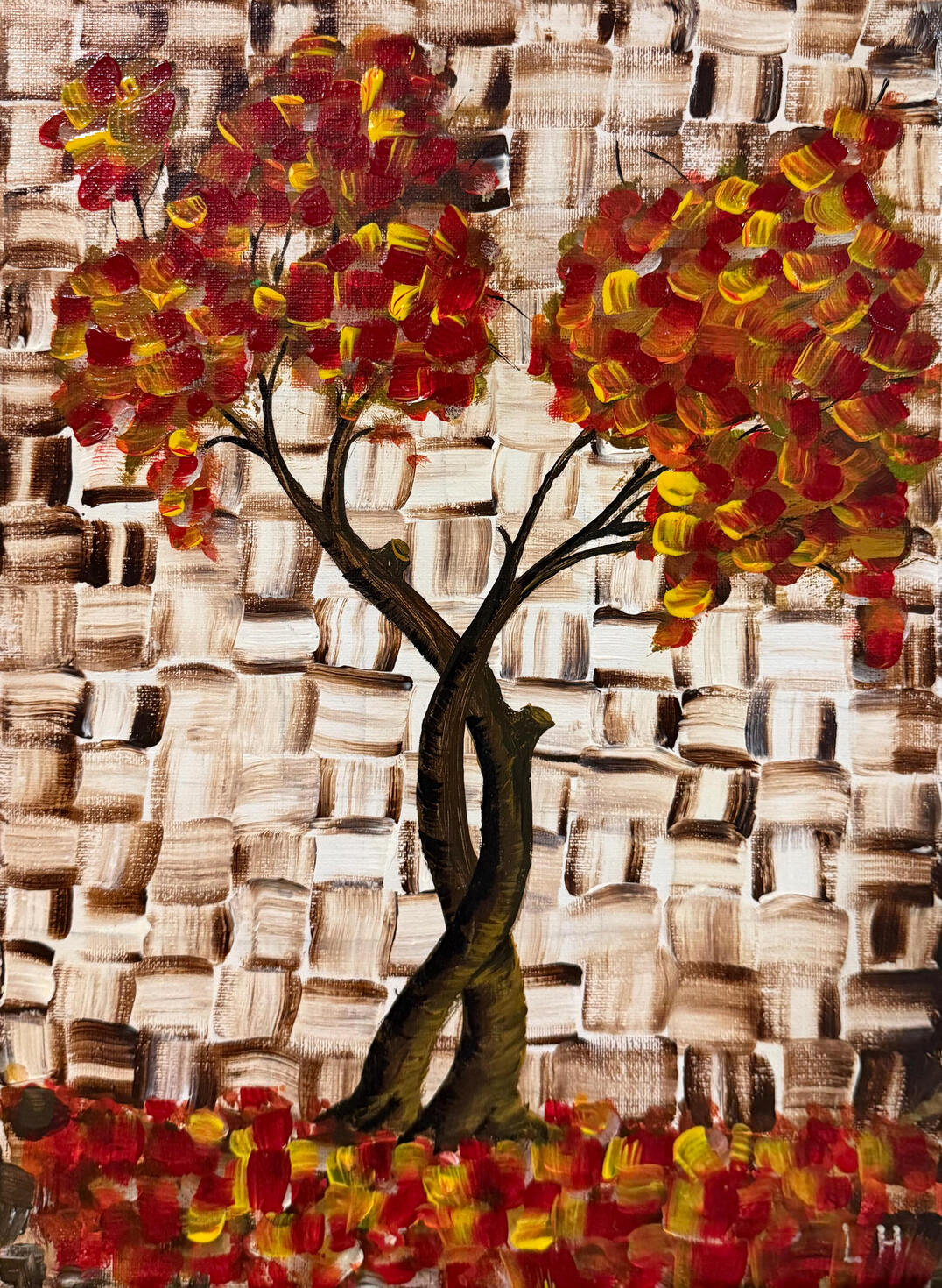 Hugging Trees 2025 | Acrylic on Canvas | 80 x 40cm