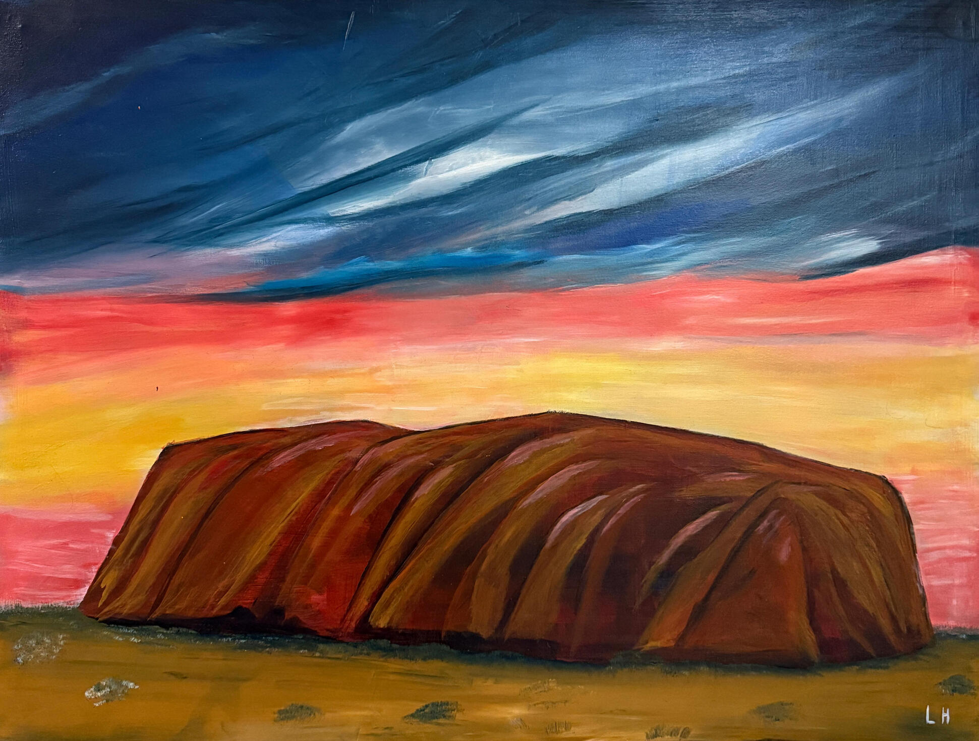 Uluru: Heart of the Red Earth 2025 | Acrylic on Canvas | 59 x 78cm