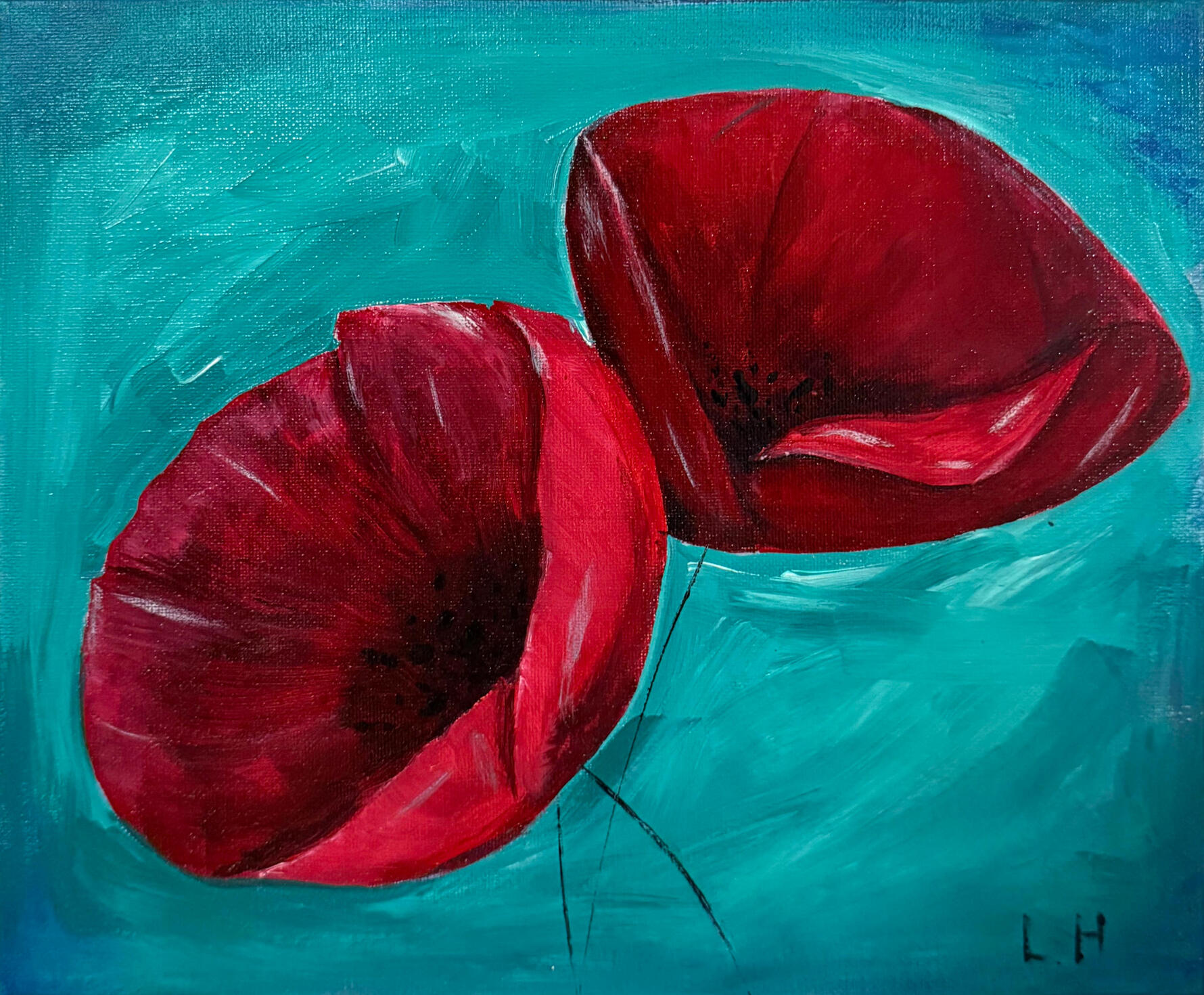 Poppies 2025 | Acrylic on Canvas | 25 x 30.5cm