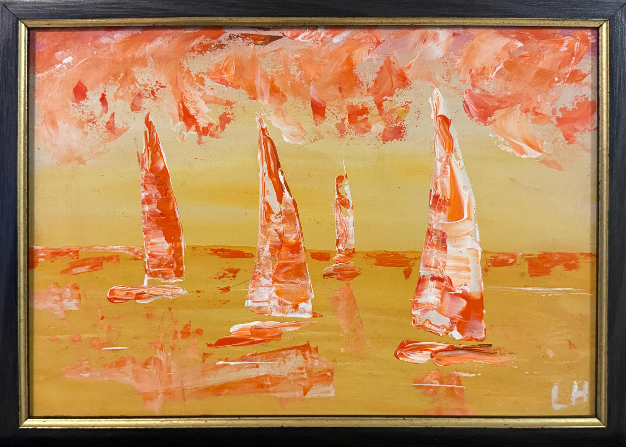Embers: Luminous Gathering 2025 | Acrylic on Wood (Framed)| 21 x 30cm